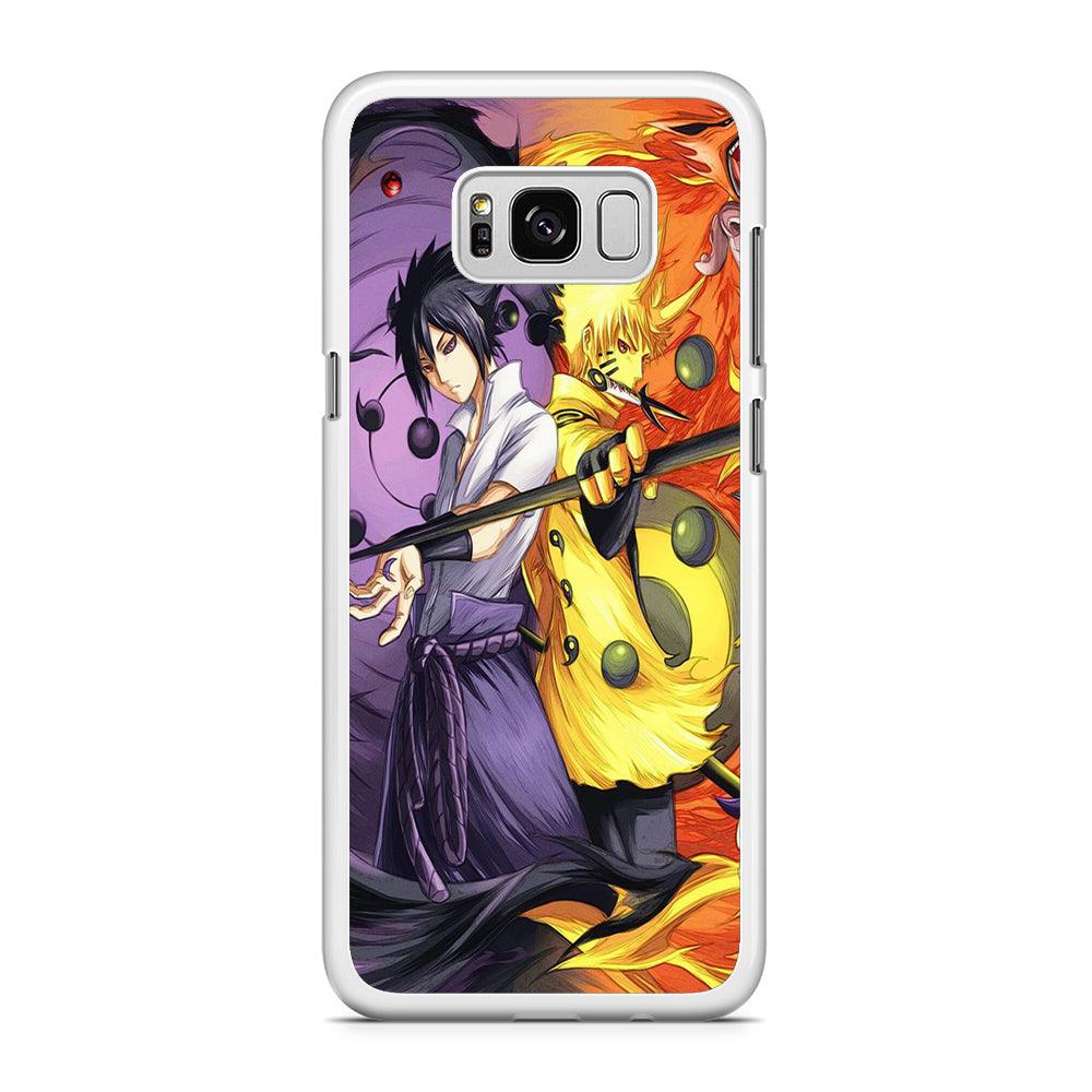 Sasuke Naruto Samsung Galaxy S8 Plus Case-Rubber / White (2D Case)-Xtracase