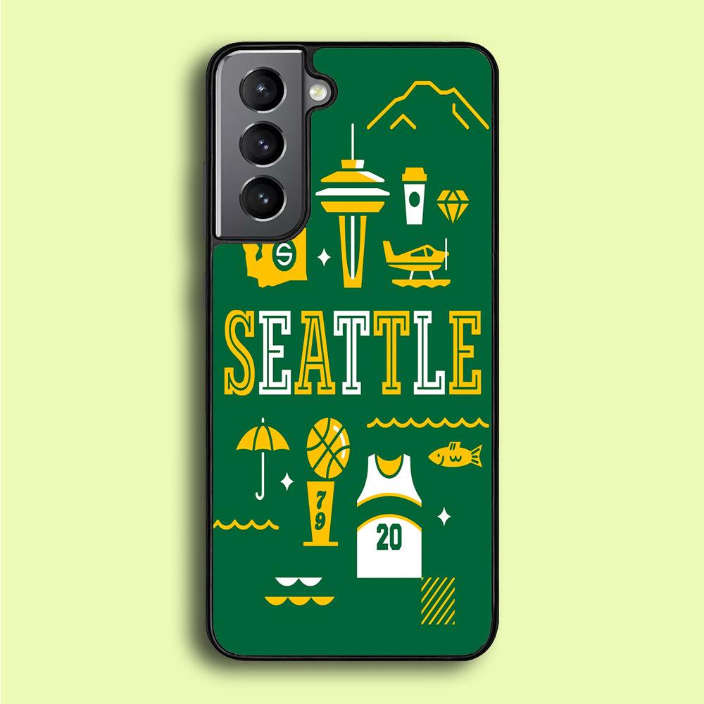 Seattle SuperSonics Basketball Samsung Galaxy A16 Case-Rubber / White (2D Case)-Xtracase