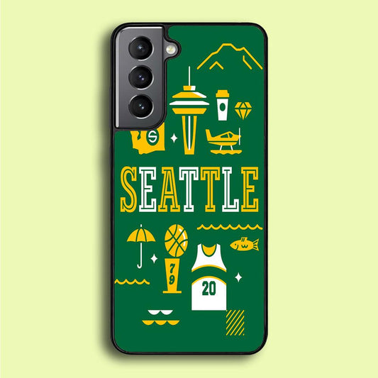 Seattle SuperSonics Basketball Samsung Galaxy A16 Case-Rubber / White (2D Case)-Xtracase