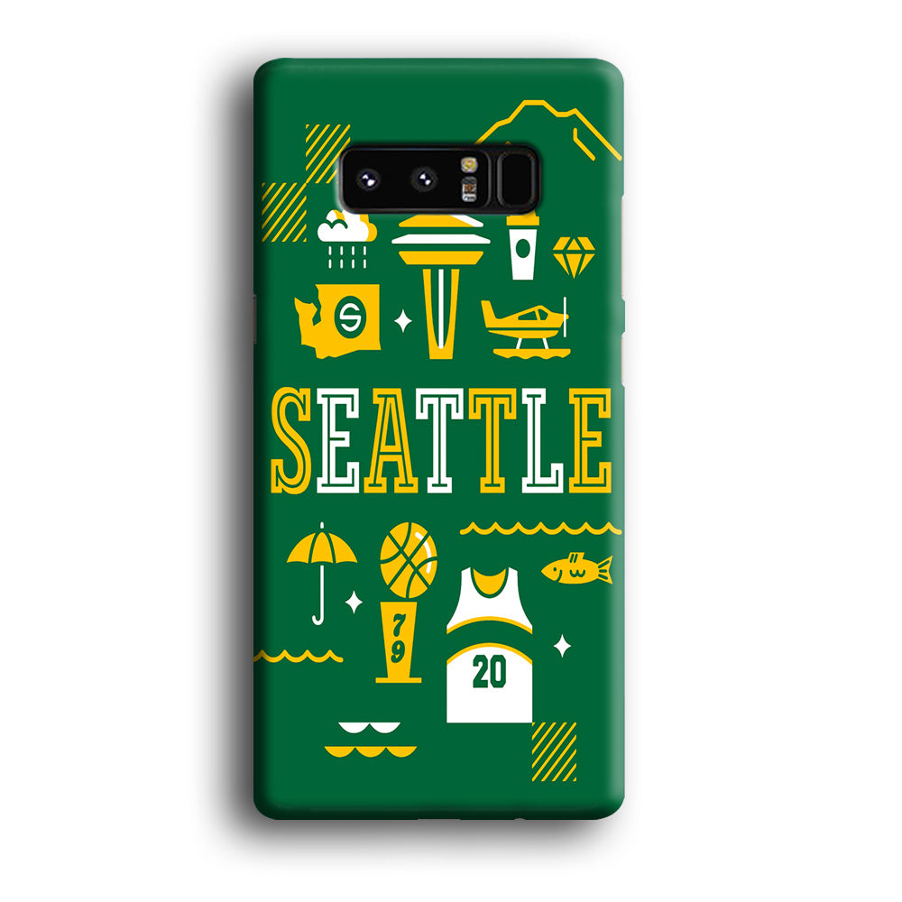 Seattle SuperSonics Basketball Samsung Galaxy Note 8 Case