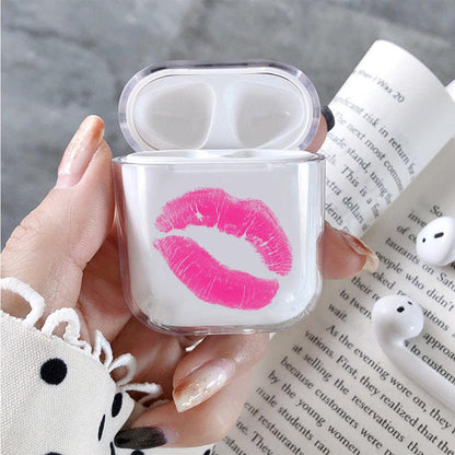 Sexy Pink Lip Protective Clear Case Cover For Apple Airpods-Xtracase