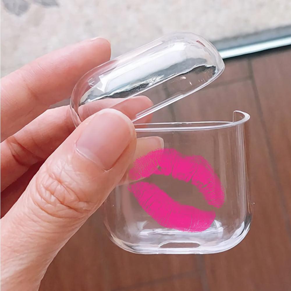 Sexy Pink Lip Protective Clear Case Cover For Apple Airpods-Xtracase