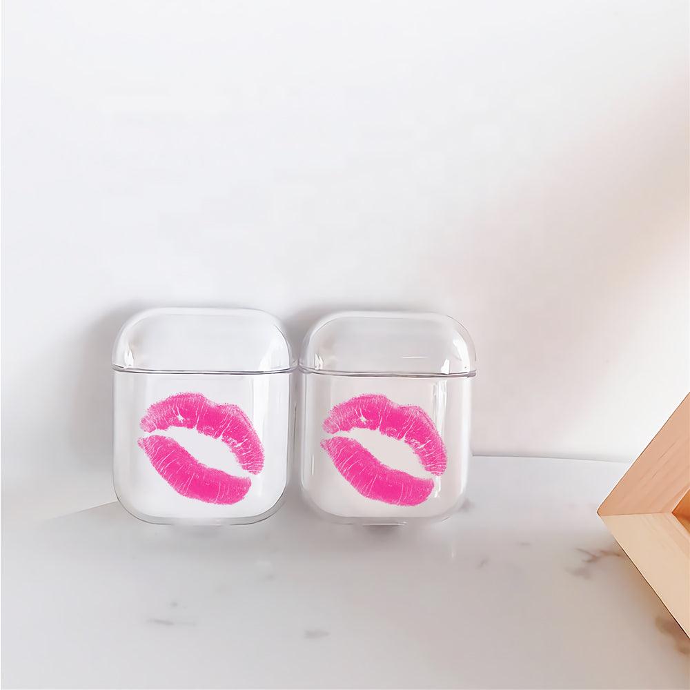 Sexy Pink Lip Protective Clear Case Cover For Apple Airpods-Xtracase