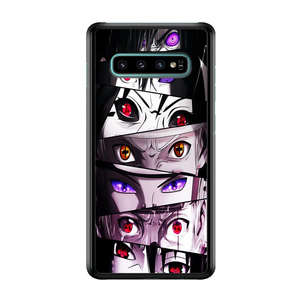 Sharingan Eyes Collection Samsung Galaxy S10 Case-Rubber / White (2D Case)-Xtracase