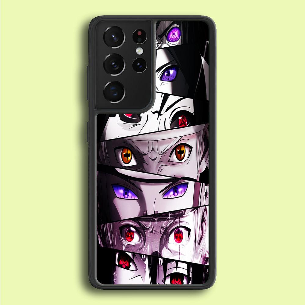Sharingan Eyes Collection Samsung Galaxy S25 Ultra Case-Rubber / White (2D Case)-Xtracase