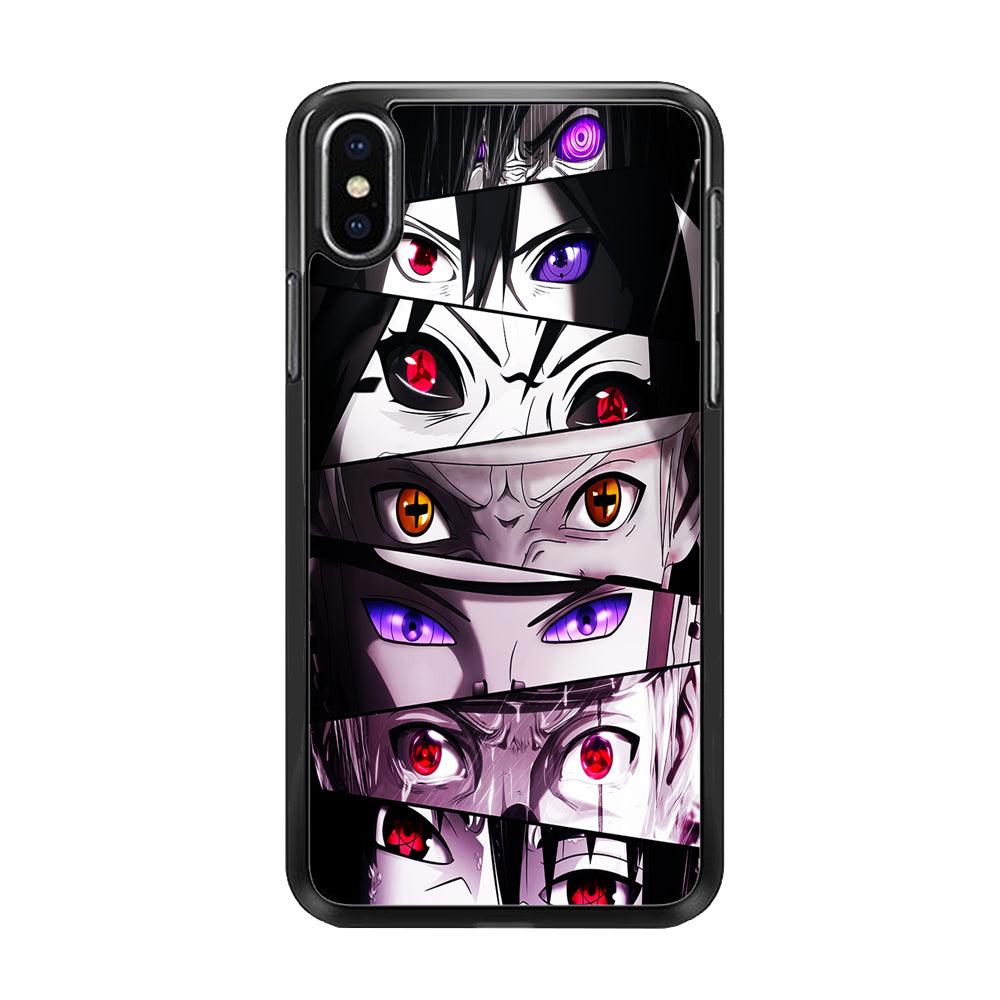 Sharingan Eyes Collection iPhone Xs Max Case-Rubber / Black (2D Case)-Xtracase