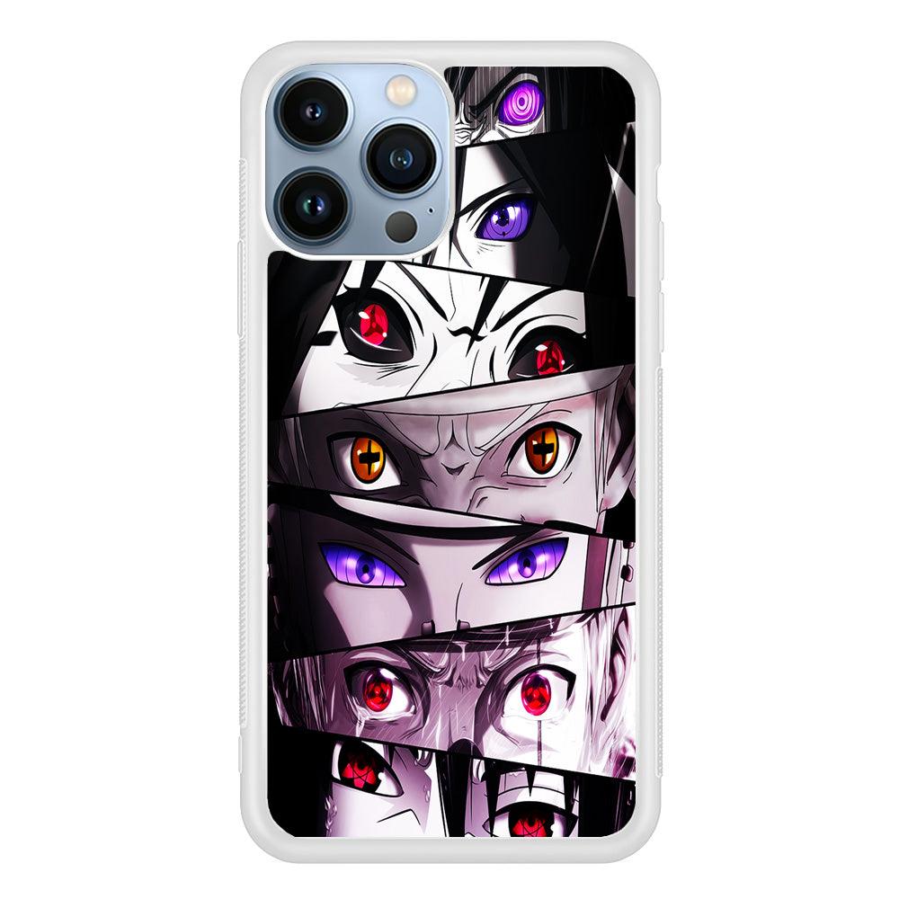 Sharingan Eyes Collection iPhone 13 Pro Case-Rubber / White (2D Case)-Xtracase