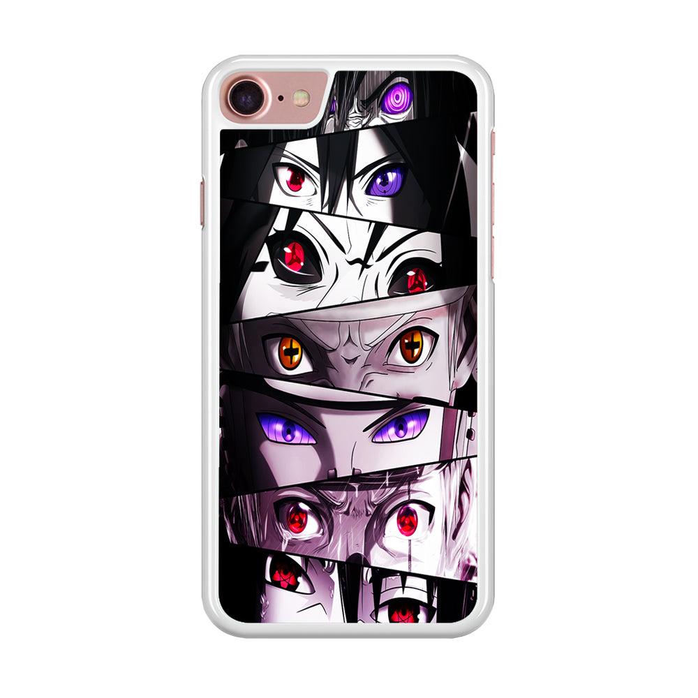 Sharingan Eyes Collection iPhone SE 2020 Case-Rubber / White (2D Case)-Xtracase