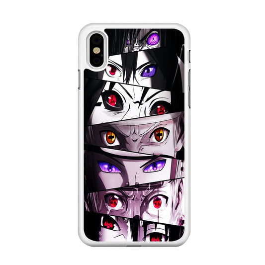 Sharingan Eyes Collection iPhone X Case-Rubber / White (2D Case)-Xtracase