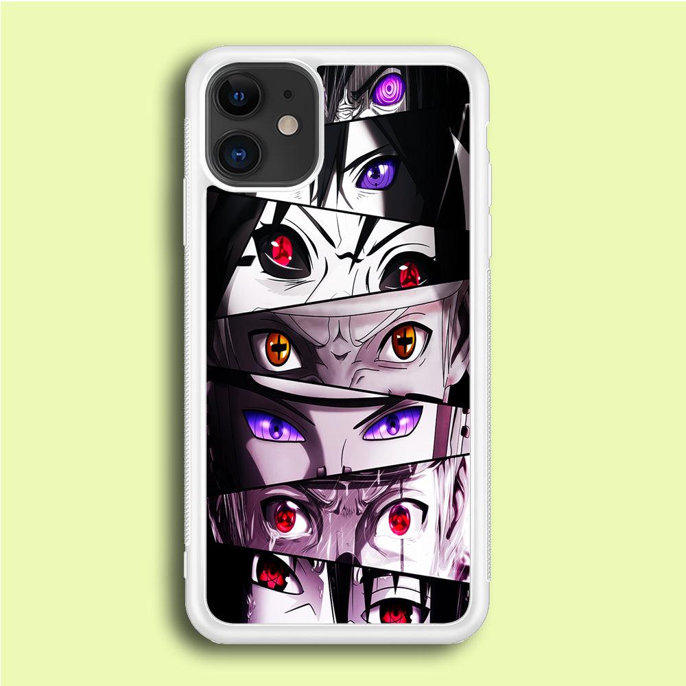 Sharingan Eyes Collection iPhone 12 Case-Rubber / White (2D Case)-Xtracase