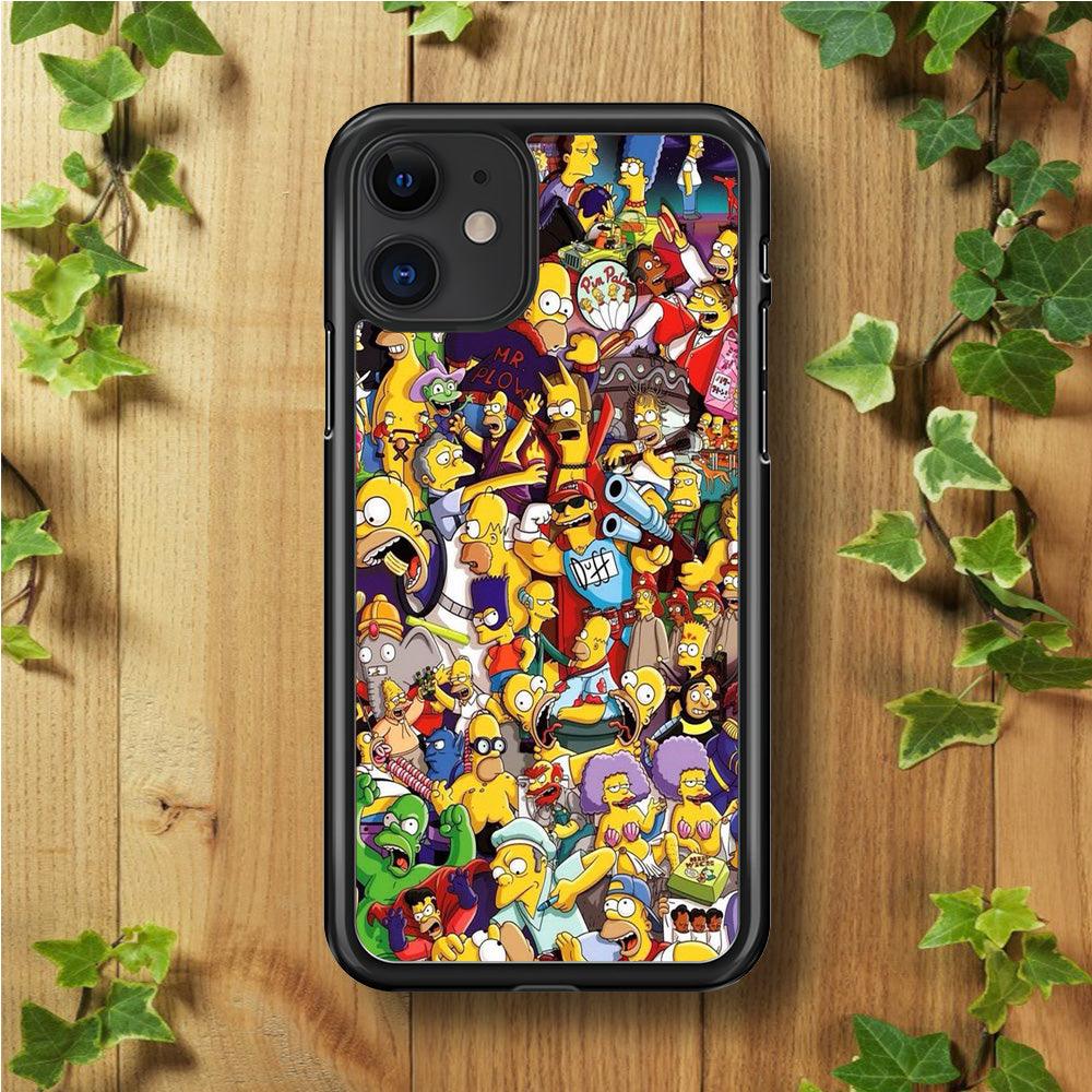 Simpson All Character iPhone 11 Case-Rubber / Black (2D Case)-Xtracase