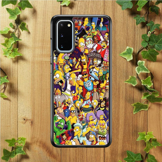 Simpson All Character Samsung Galaxy S20 Case-Rubber / Black (2D Case)-Xtracase