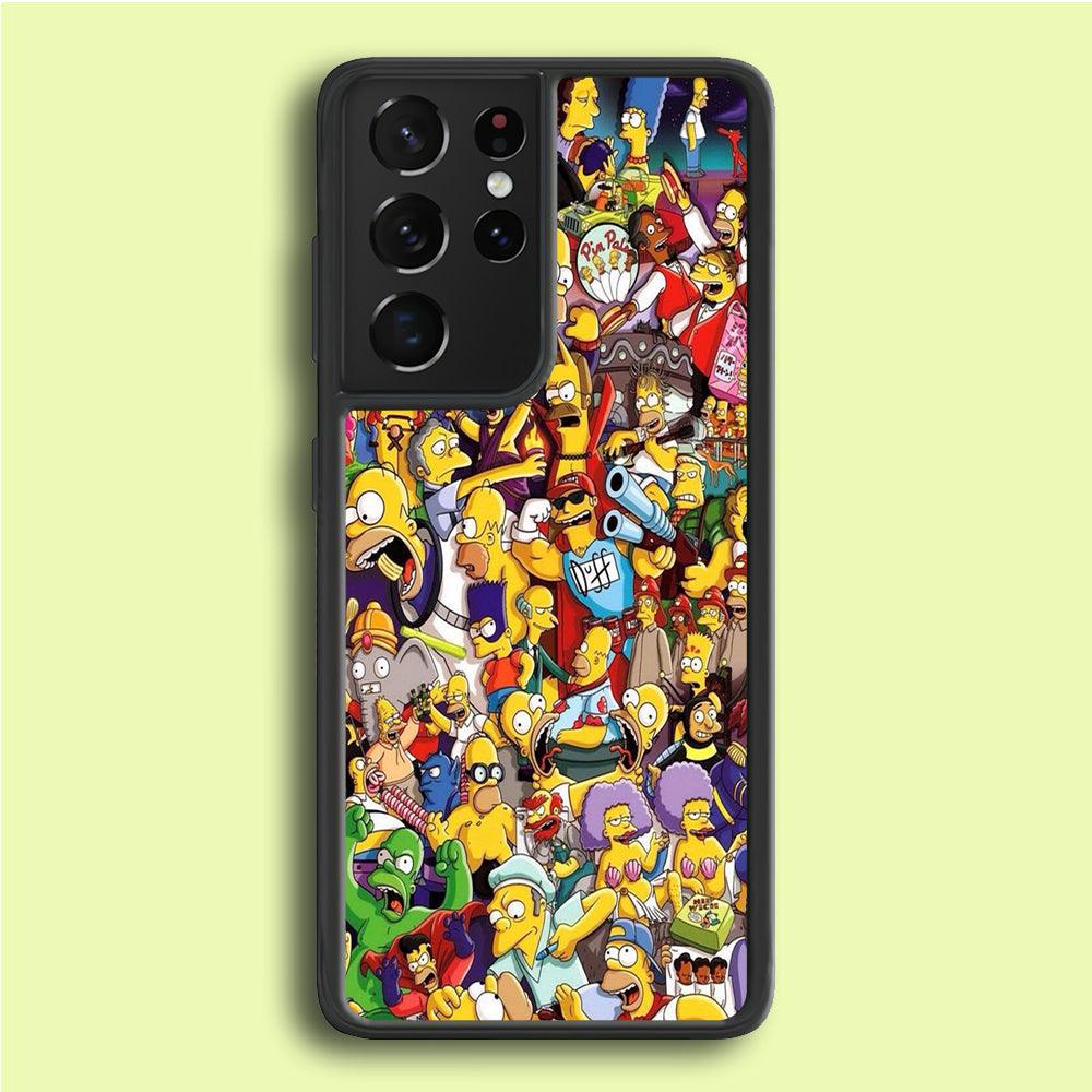 Simpson All Character Samsung Galaxy S21 Ultra Case-Plastic / Full Wrap (3D Case)-Xtracase