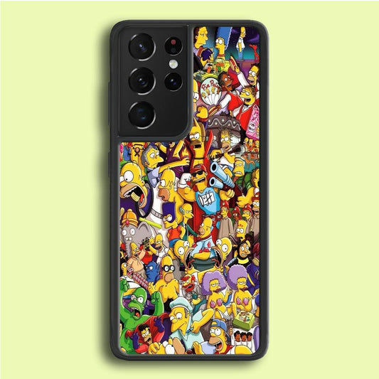 Simpson All Character Samsung Galaxy S21 Ultra Case-Plastic / Full Wrap (3D Case)-Xtracase
