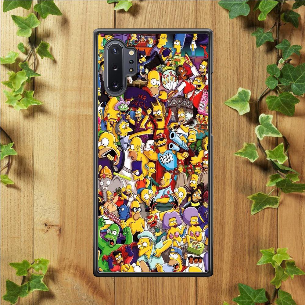 Simpson All Character Samsung Galaxy Note 10 Plus Case-Rubber / Black (2D Case)-Xtracase