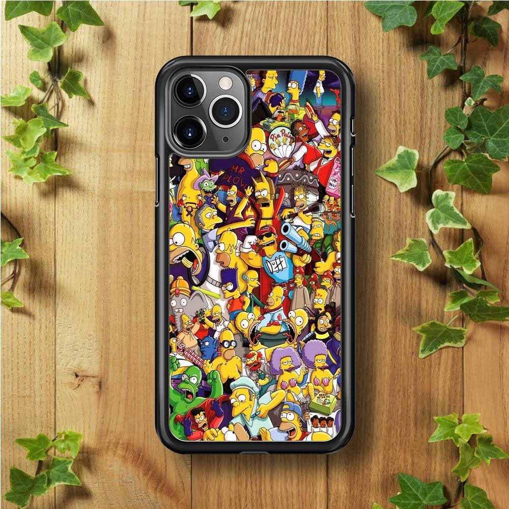 Simpson All Character iPhone 11 Pro Max Case-Rubber / Black (2D Case)-Xtracase