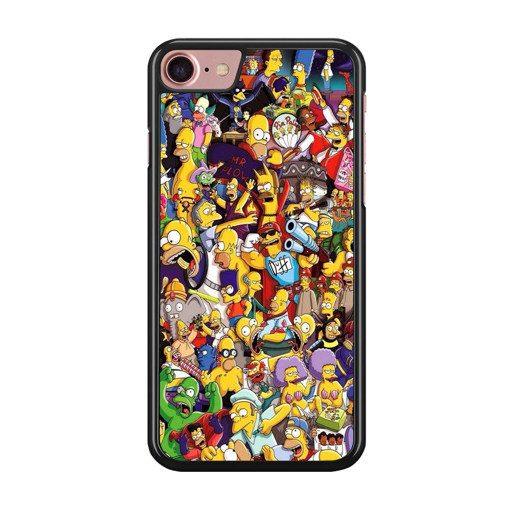 Simpson All Character iPhone SE 2020 Case-Rubber / Black (2D Case)-Xtracase