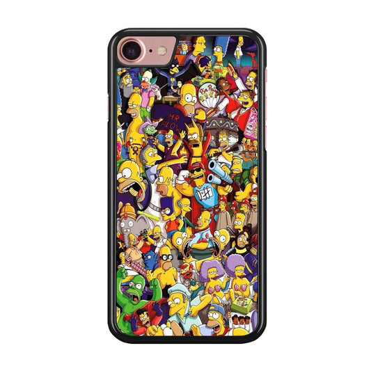 Simpson All Character iPhone SE 2020 Case-Rubber / Black (2D Case)-Xtracase