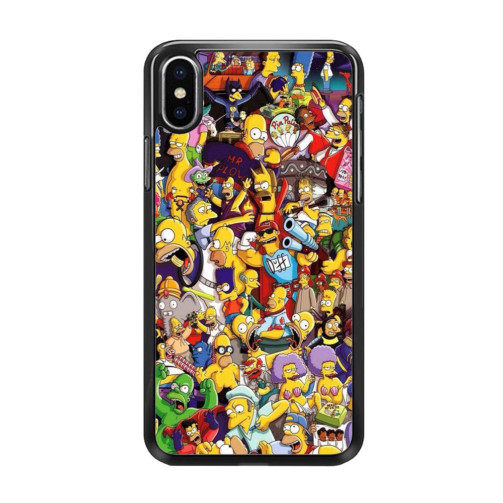 Simpson All Character iPhone Xs Max Case-Rubber / Black (2D Case)-Xtracase