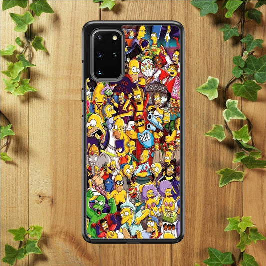 Simpson All Character Samsung Galaxy S20 Plus Case-Rubber / White (2D Case)-Xtracase