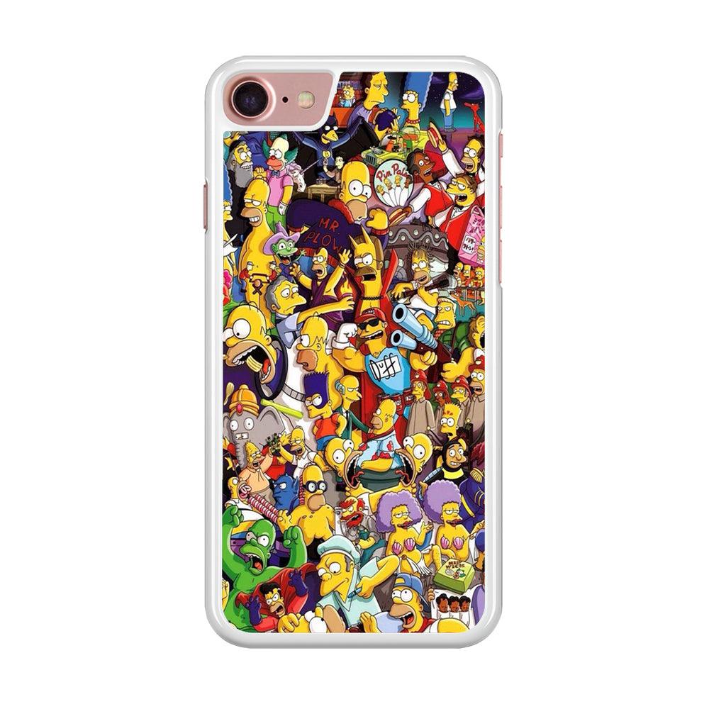 Simpson All Character iPhone SE 2020 Case-Rubber / White (2D Case)-Xtracase