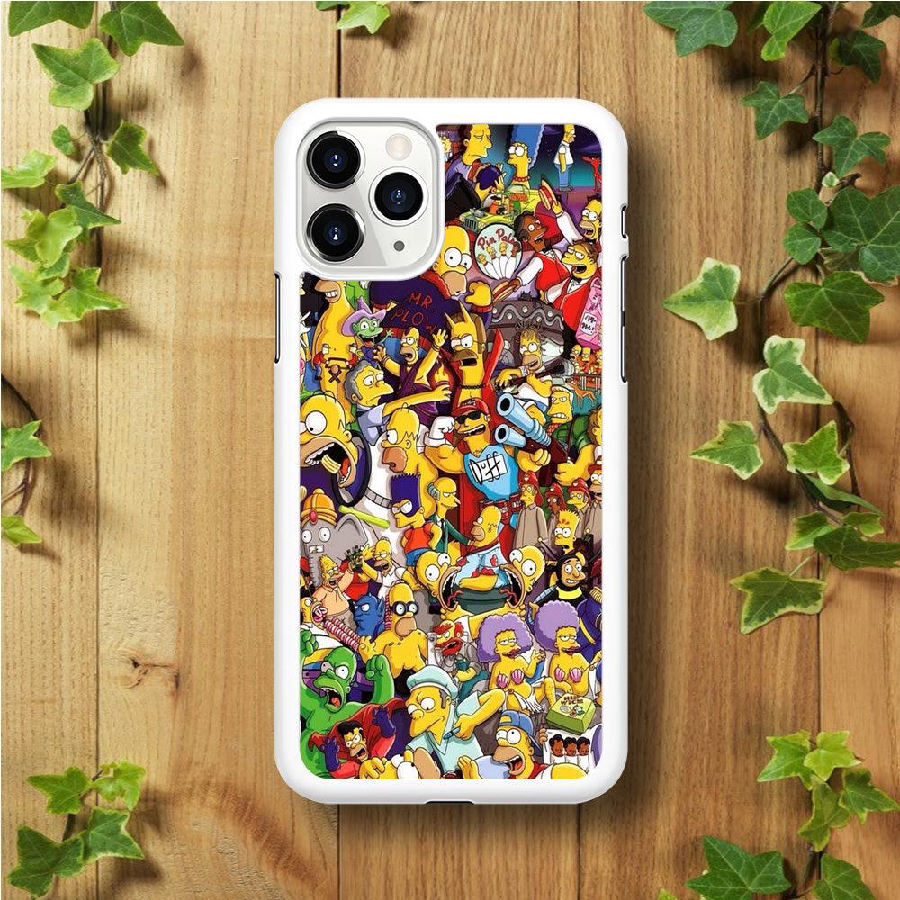 Simpson All Character iPhone 11 Pro Max Case-Rubber / White (2D Case)-Xtracase