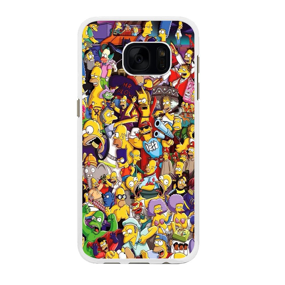 Simpson All Character Samsung Galaxy S7 Edge Case-Rubber / White (2D Case)-Xtracase