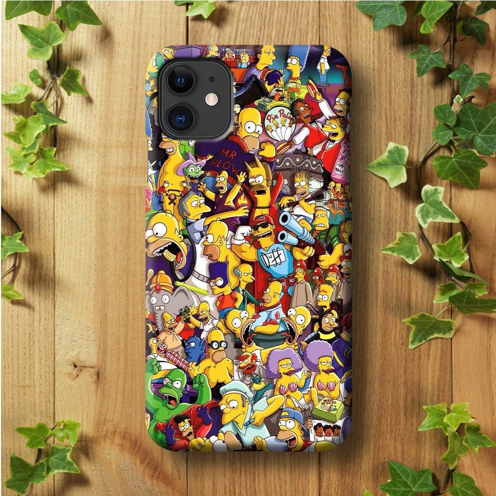 Simpson All Character iPhone 11 Case-Plastic / Full Wrap (3D Case)-Xtracase