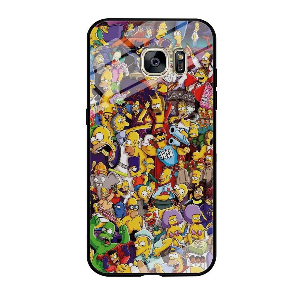 Simpson All Character Samsung Galaxy S7 Edge Case-Tempered Glass Case-Xtracase