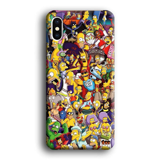 Simpson All Character iPhone X Case-Plastic / Full Wrap (3D Case)-Xtracase