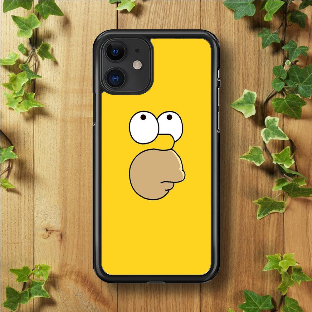 Simpson Homer Face iPhone 11 Case-Rubber / Black (2D Case)-Xtracase