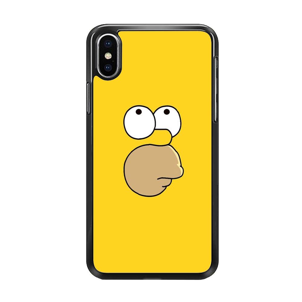 Simpson Homer Face iPhone Xs Max Case-Rubber / Black (2D Case)-Xtracase