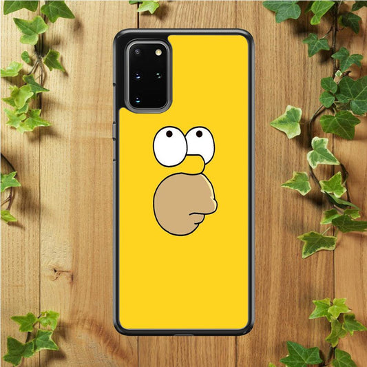 Simpson Homer Face Samsung Galaxy S20 Plus Case-Rubber / White (2D Case)-Xtracase