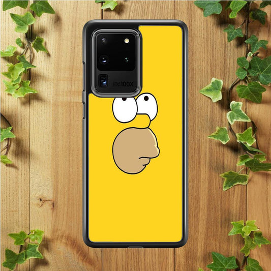 Simpson Homer Face Samsung Galaxy S20 Ultra Case-Rubber / White (2D Case)-Xtracase