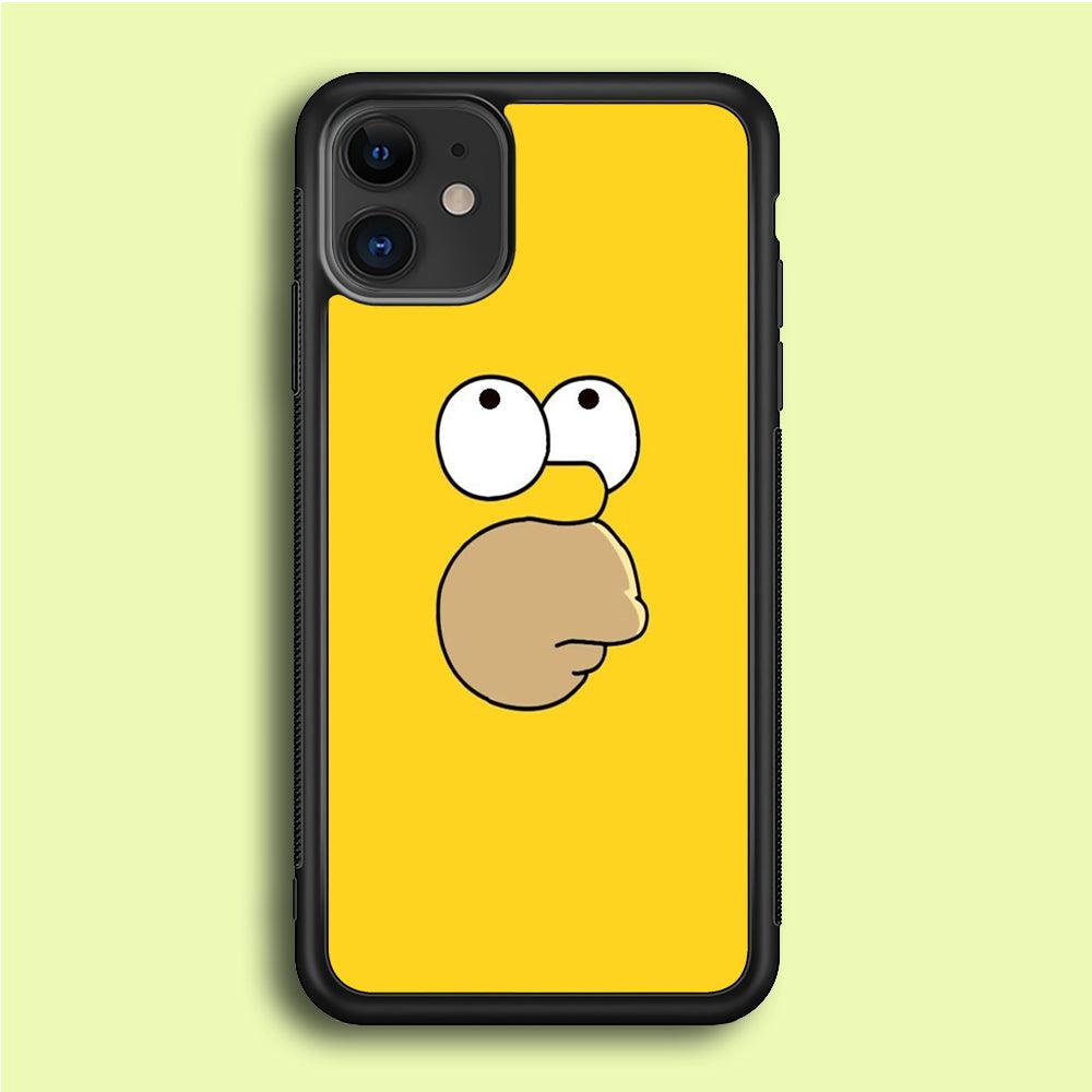 Simpson Homer Face iPhone 12 Mini Case-Rubber / Black (2D Case)-Xtracase