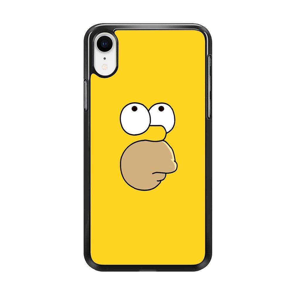 Simpson Homer Face iPhone XR Case-Rubber / Black (2D Case)-Xtracase
