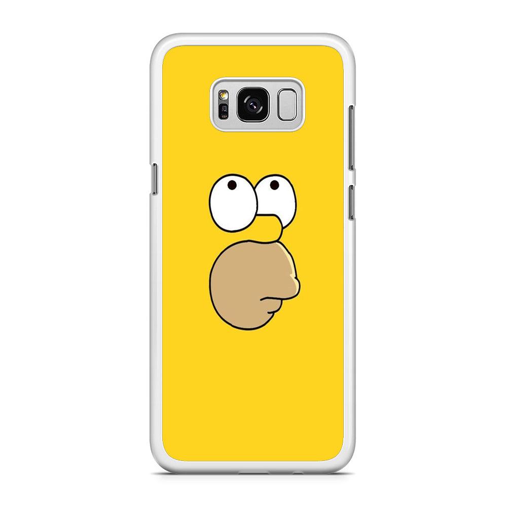Simpson Homer Face Samsung Galaxy S8 Case-Rubber / White (2D Case)-Xtracase