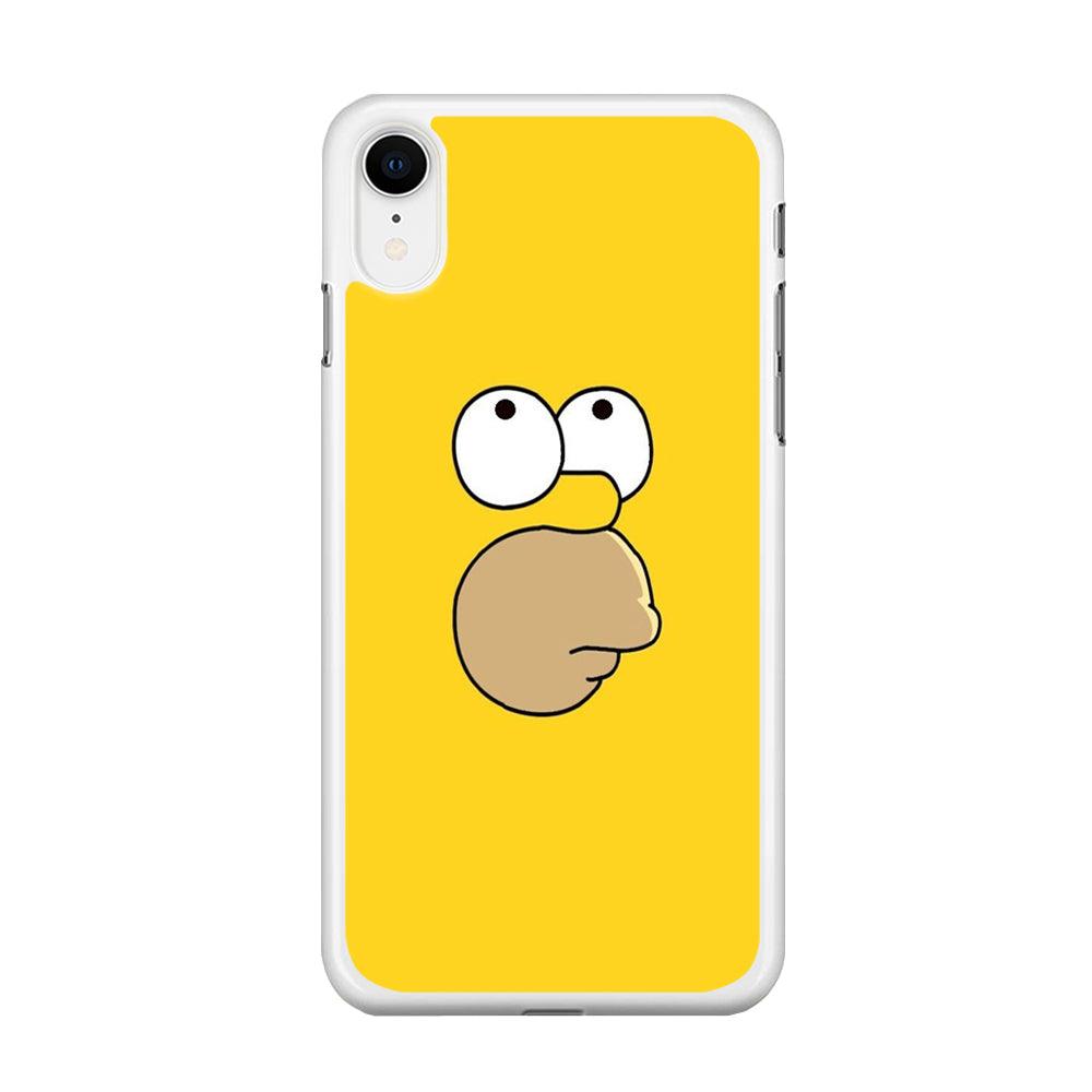 Simpson Homer Face iPhone XR Case-Rubber / White (2D Case)-Xtracase