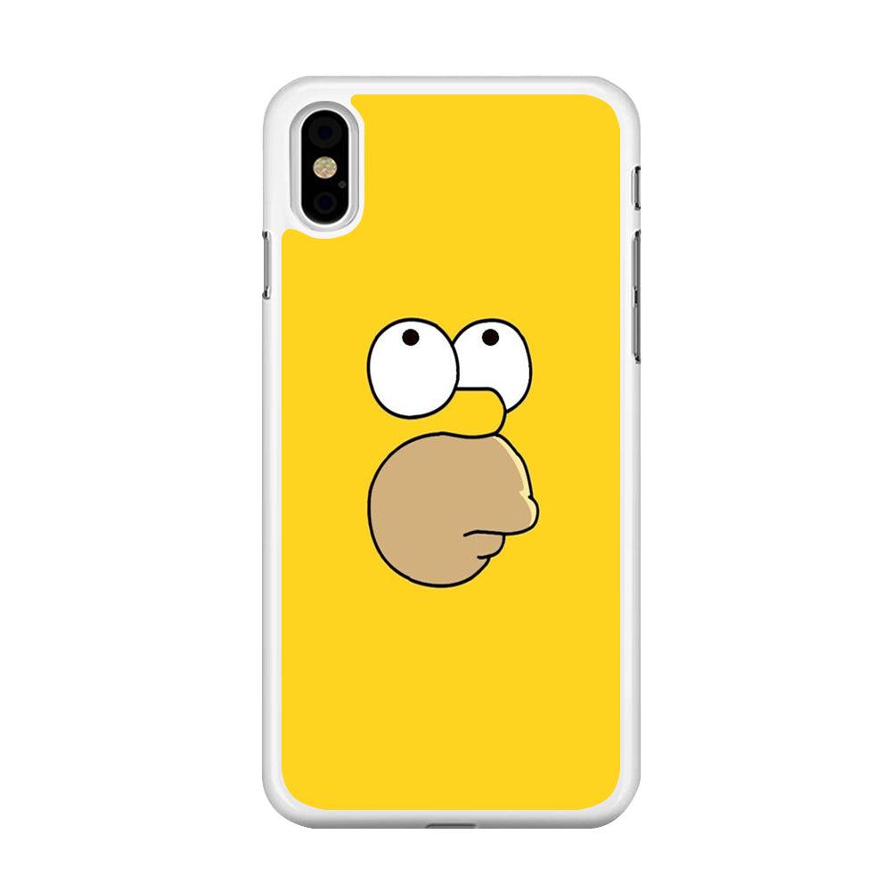 Simpson Homer Face iPhone X Case-Rubber / White (2D Case)-Xtracase