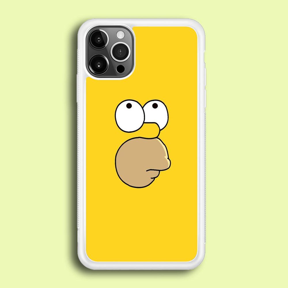 Simpson Homer Face iPhone 12 Pro Case-Rubber / White (2D Case)-Xtracase