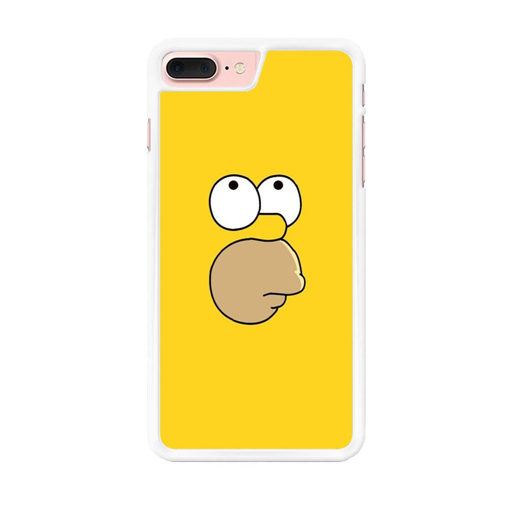 Simpson Homer Face iPhone 7 Plus Case-Rubber / White (2D Case)-Xtracase