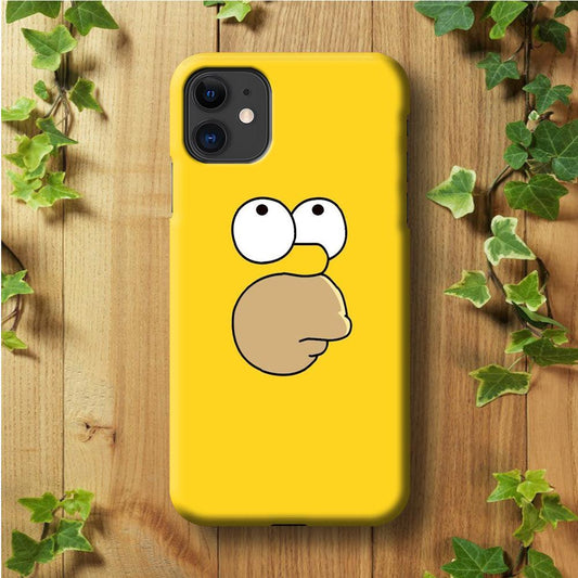 Simpson Homer Face iPhone 11 Case-Rubber / White (2D Case)-Xtracase