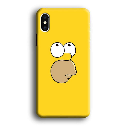 Simpson Homer Face iPhone Xs Case-Plastic / Full Wrap (3D Case)-Xtracase