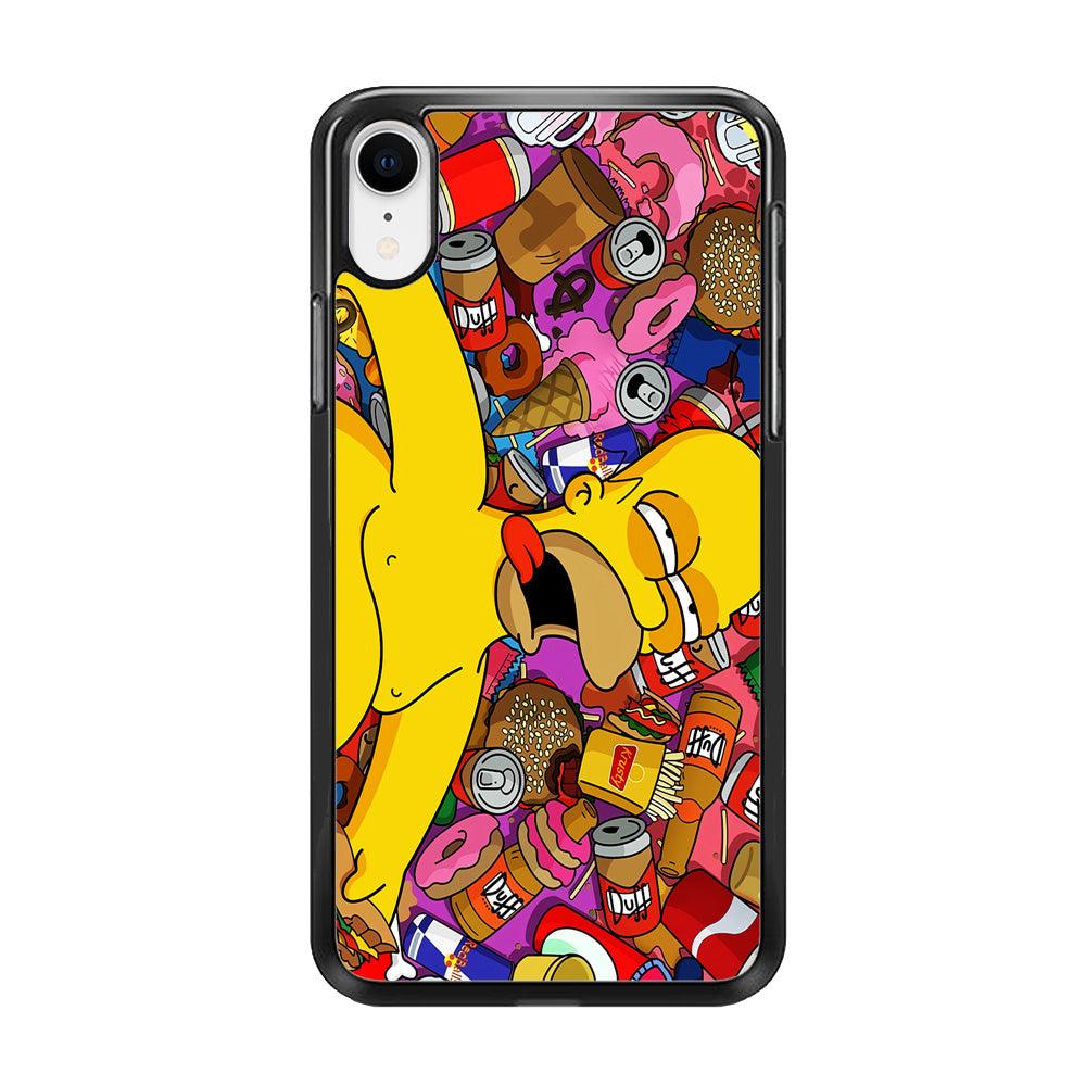 Simpson Homer High iPhone XR Case-Rubber / Black (2D Case)-Xtracase