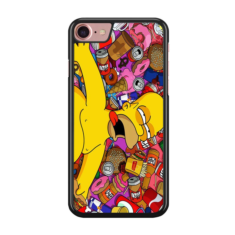 Simpson Homer High iPhone SE 2020 Case-Rubber / Black (2D Case)-Xtracase