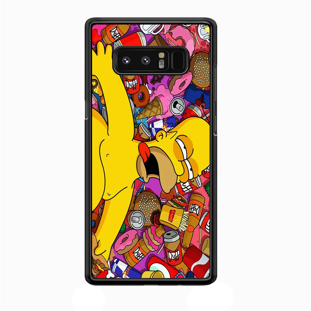 Simpson Homer High Samsung Galaxy Note 8 Case-Rubber / Black (2D Case)-Xtracase