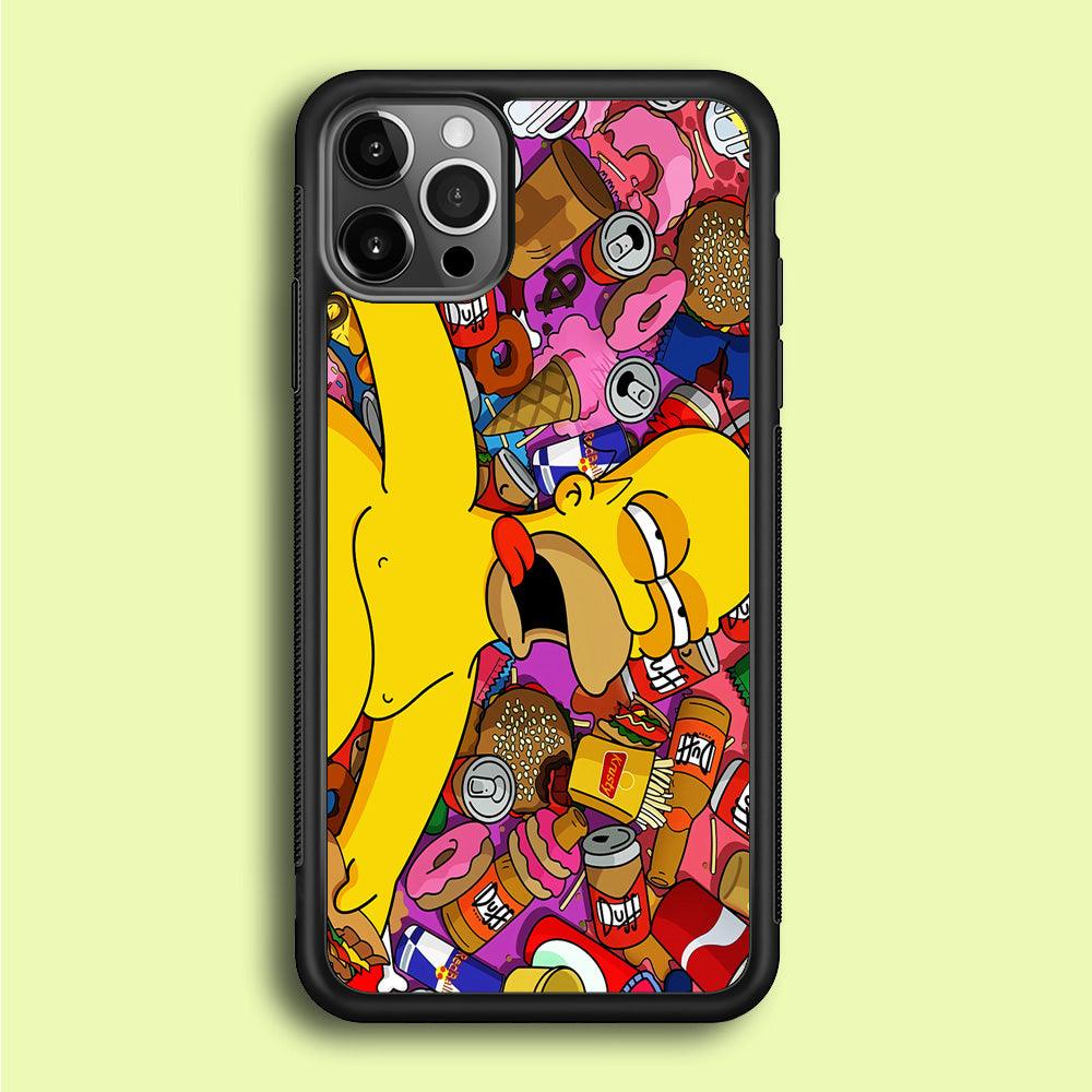 Simpson Homer High iPhone 12 Pro Max Case-Rubber / Black (2D Case)-Xtracase