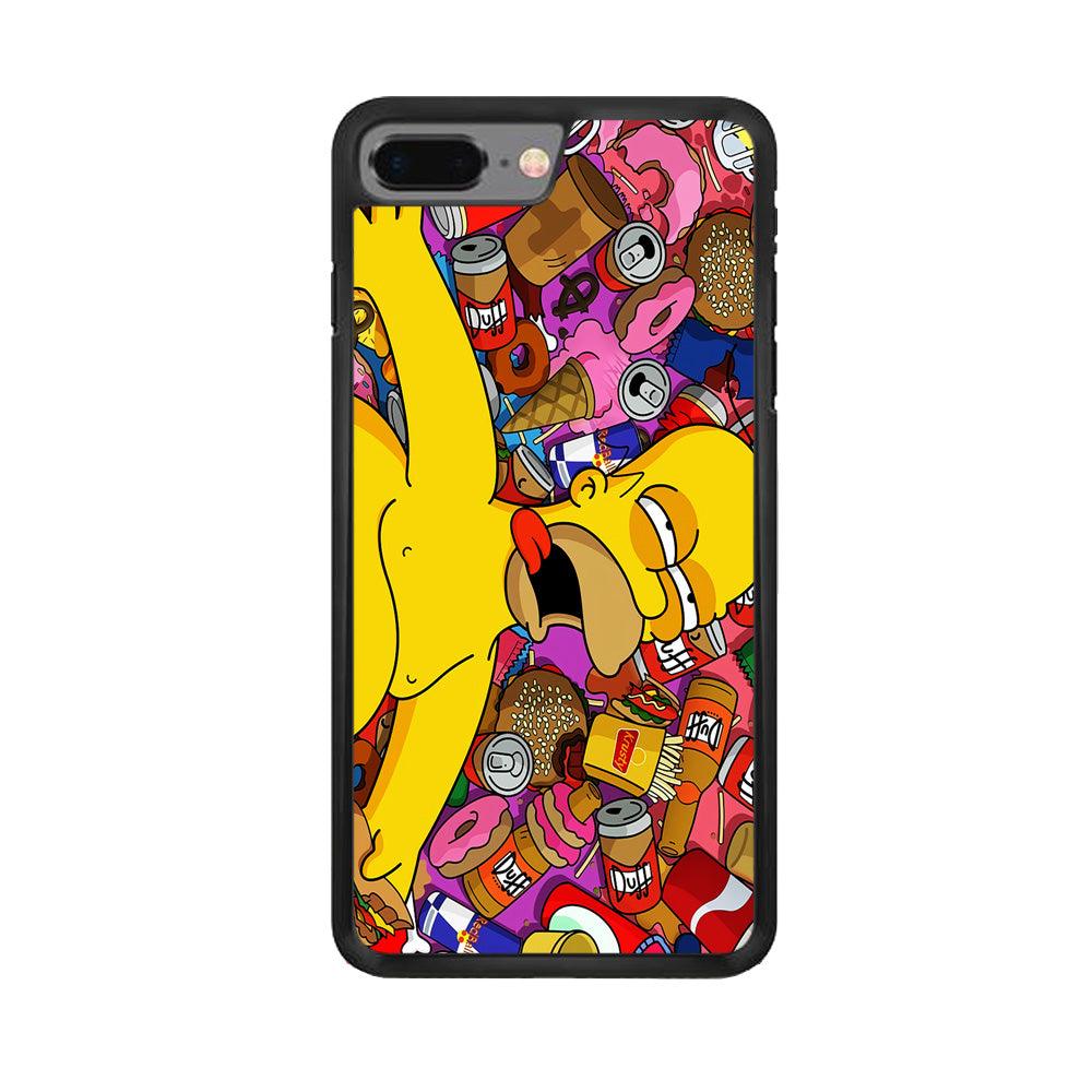 Simpson Homer High iPhone 8 Plus Case-Rubber / Black (2D Case)-Xtracase
