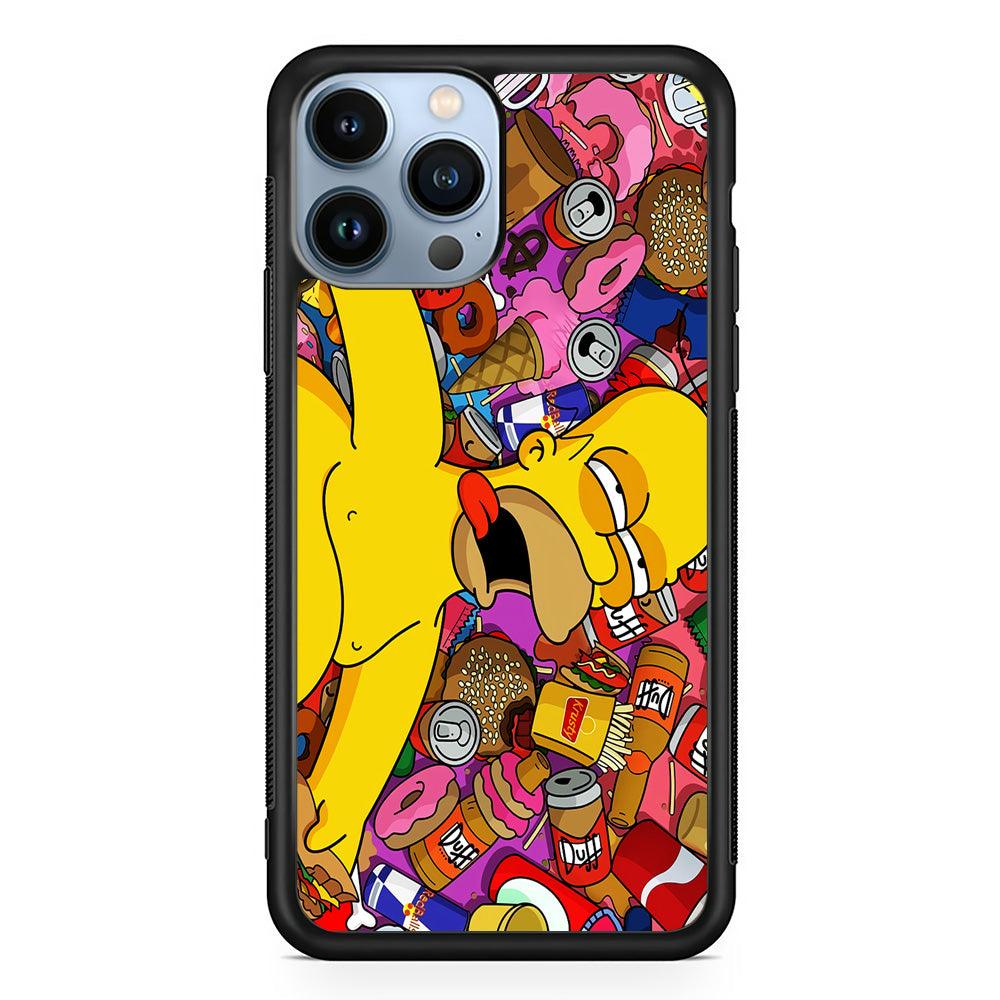 Simpson Homer High iPhone 13 Pro Case-Rubber / Black (2D Case)-Xtracase