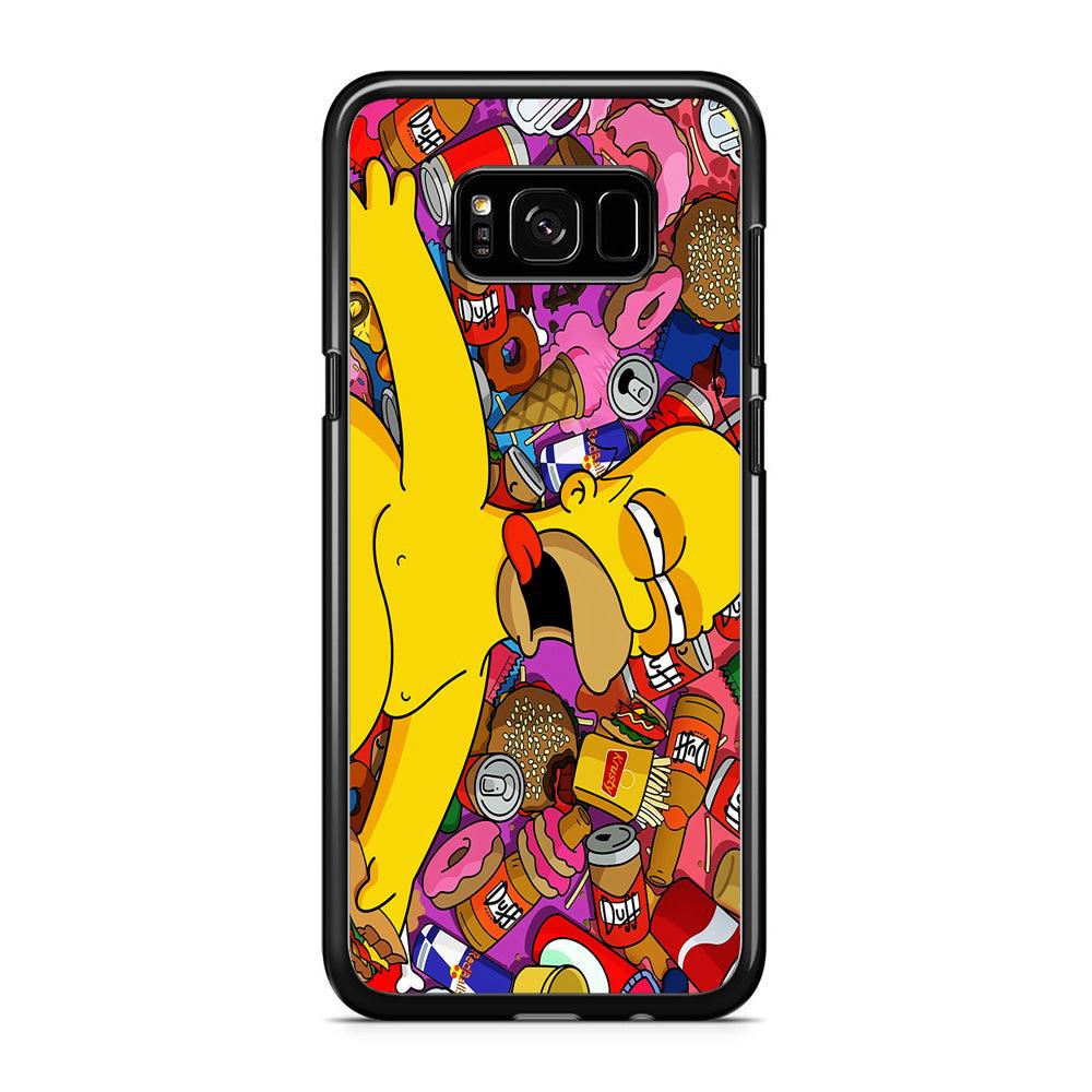 Simpson Homer High Samsung Galaxy S8 Case-Rubber / Black (2D Case)-Xtracase